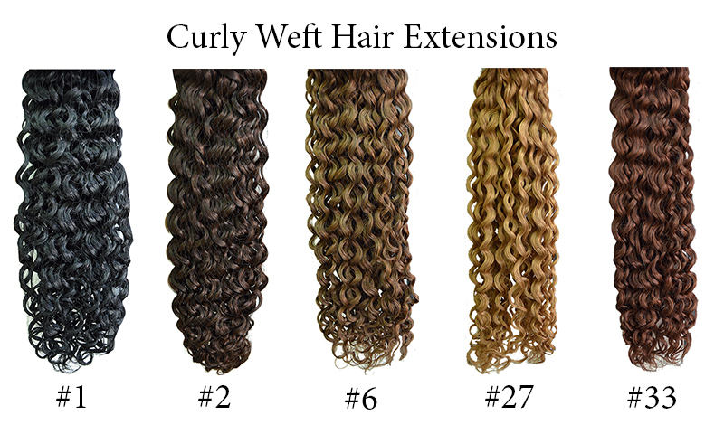 Curly Hair Weft Extensions